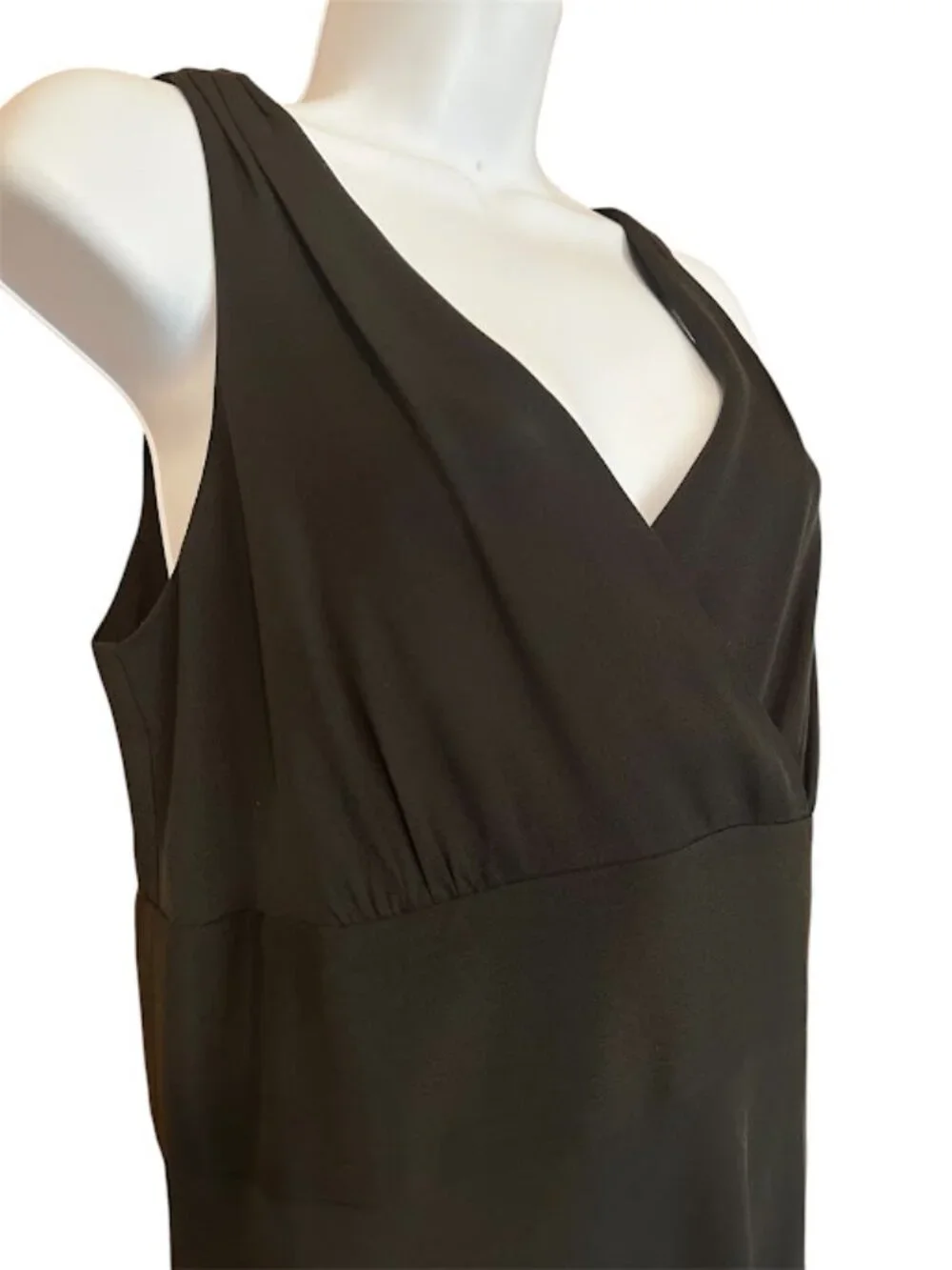 J. Crew Black Silk V-Neck Midi/Maxi Formal Dress - Size 12